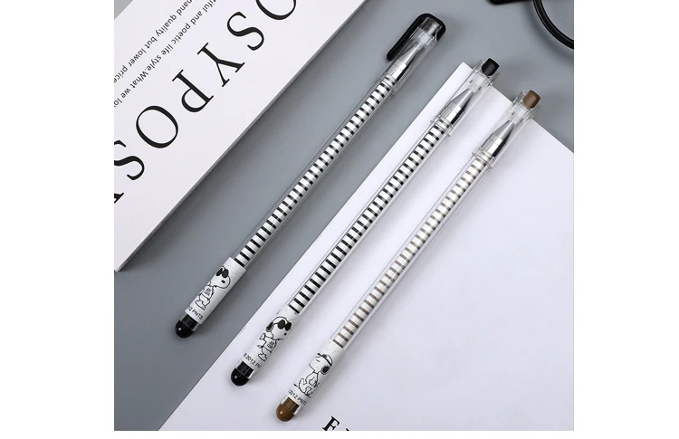 12pcs/set Cute cartoon Gel Pen 0.35mm Black Ink Neutral Pen Kawaii Korean Stationery for student writing bullet journal supplies