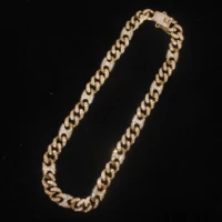 man hip hop iced out bling pave rhin stones chain necklace fashion cz miami cuban chains necklaces hiphop for unisex jewelry