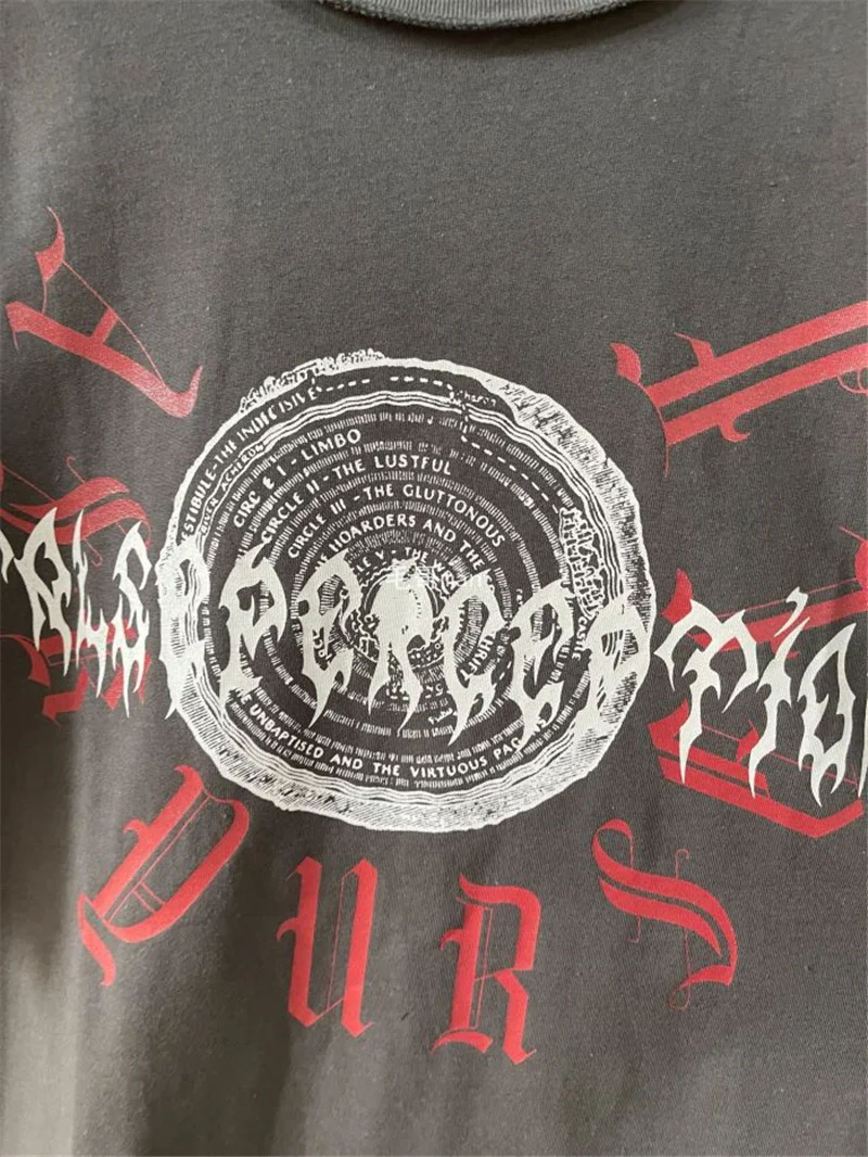 

1:1 High Quality Graghic Logo Print Askyurself Tee Tops Short Sleeve Vintage ASKYURSELF T-shirt Men Women