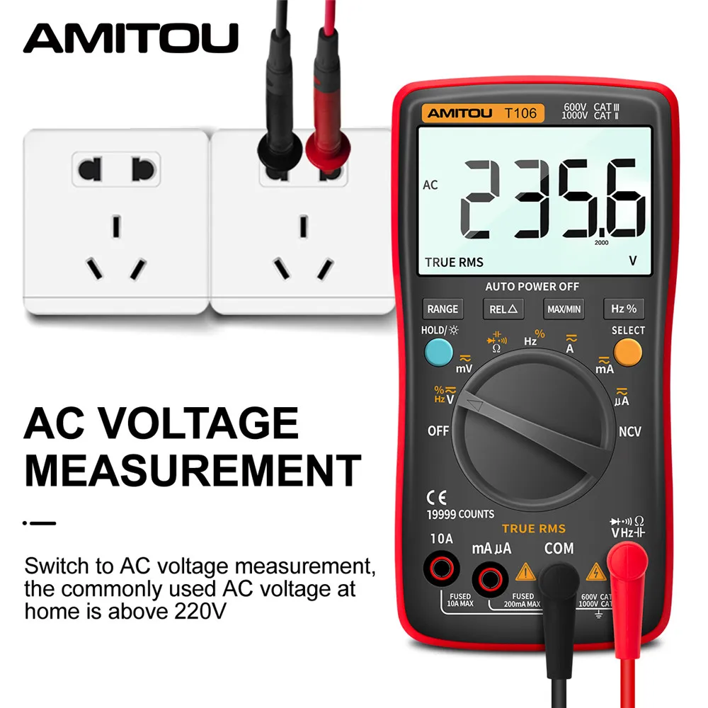 AMITOU T106 электрика мультиметр автомат профисионал цифровой мультимитр цифровые