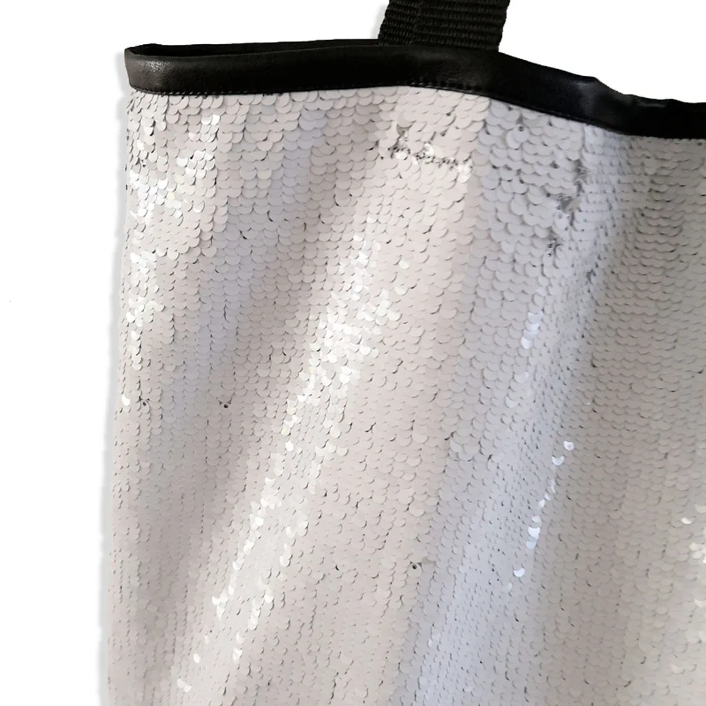 Tote Bag Women Sequins Colorful Shoulder Bags Princess Shopping Bags Bling Handle Bags Shoulder Messenger Handbags