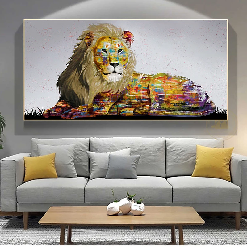 

Graffiti Animals Colorful Lion Canvas Paintings Wall Art Pictures Print Posters For Living Room Home Decoration Mural Cuadros