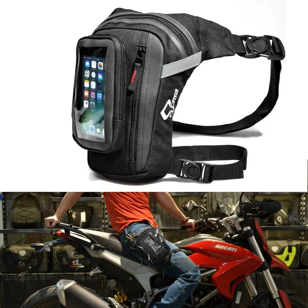 

Men Oxford Drop Leg Waist Belt Fanny Pack Motorcycle Hiking Bag Touch Screen Phone Bag