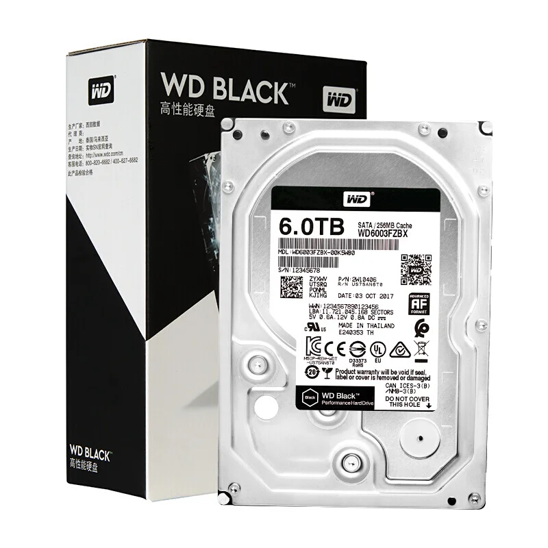 Черный игровой жесткий диск Western Digital WD 3 5 дюйма SATA3 HDD 1 ТБ 2 4 6 8 10 7200 об/мин для