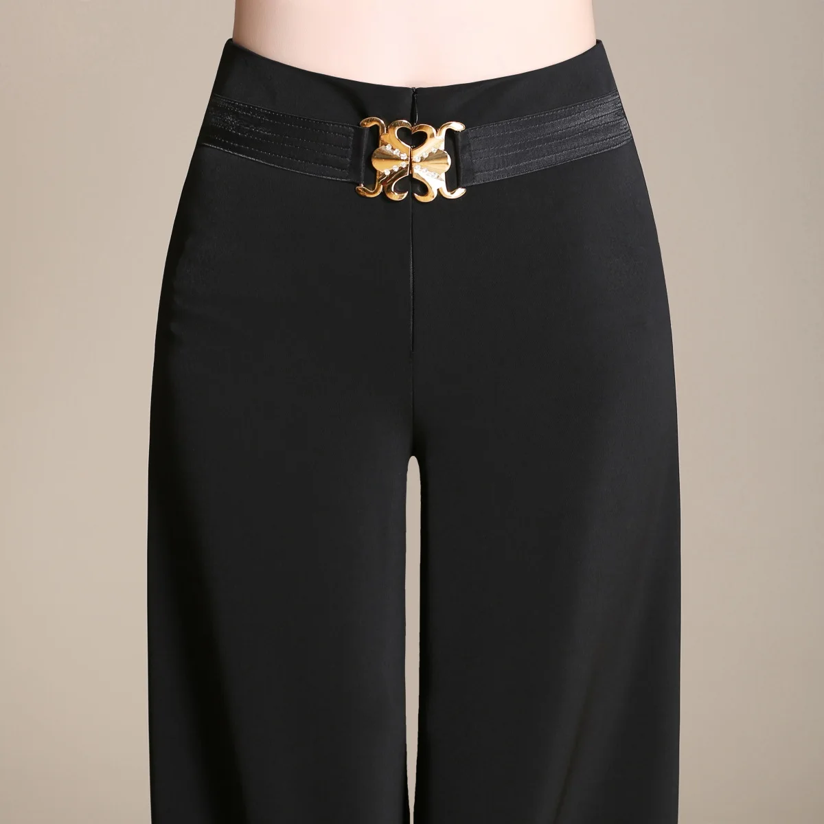 Женские брюки с высокой талией и широкими штанинами Элегантные повседневные