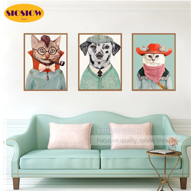 5d алмазная живопись сделай сам кошка и собака олень Мультяшные картины