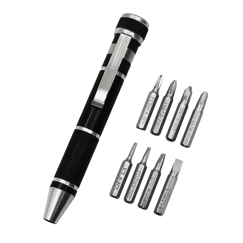 

8 in 1 Aluminum Alloy Portable Precision Pencil Magnetic Screwdriver Set Screwdriver Repair Tool Kit TT-best