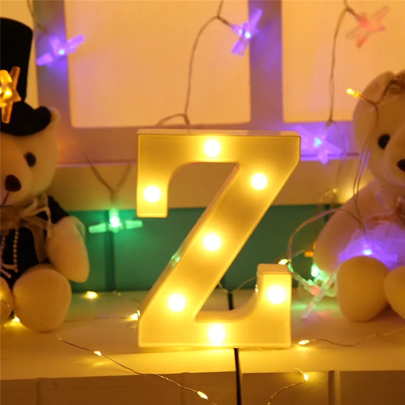 Z 3D 26 букв Алфавит светодиодный свет Marquee знак настенная лампа в помещение подвесной светильник для свадьбы День рождения вечеринки день Святого Валентина декоры светящиеся буквы буквы - Цвет: Z