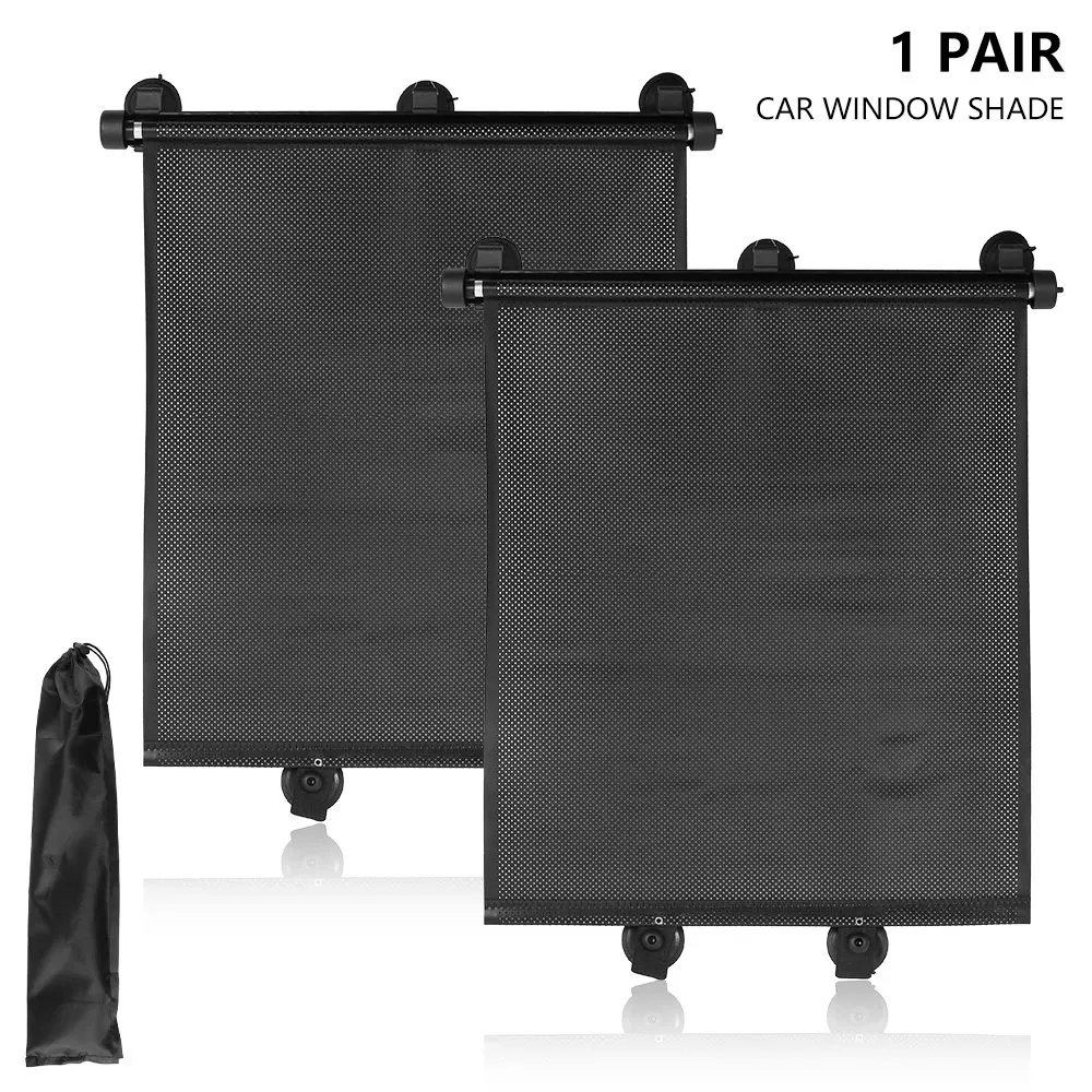 

2 шт. Авто штору выдвижной блок солнечных бликов с роликовым механизмом 45x40 см Детские кепки для женщин блок УФ-лучи солнцезащитный щит на ав...