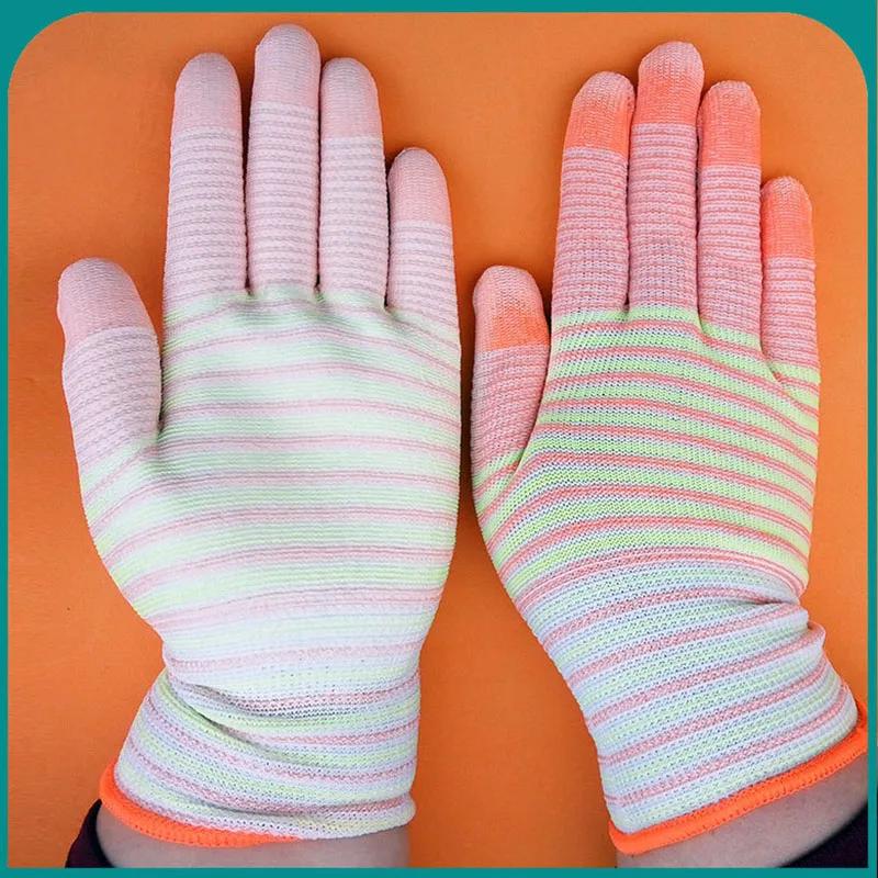 Уплотненные женские нейлоновые перчатки с покрытием из искусственной кожи