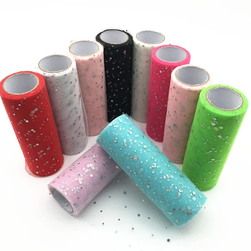 Блестящий рулон тюля с блестками свадебное украшение невесты быть 10 ярдов 15 см