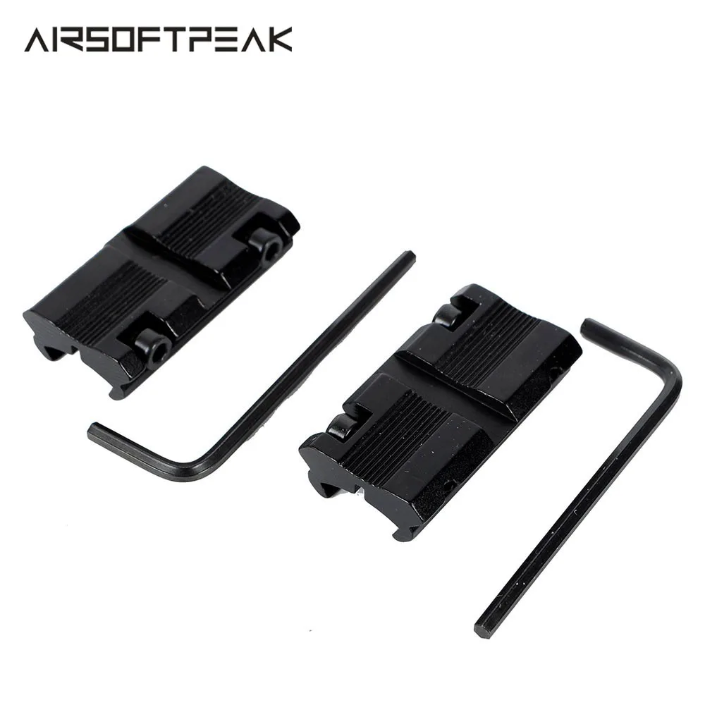 

2pcs/Set 3/8" 11mm Dovetail to 7/8" 20mm Picatinny Weaver Rail Adapter Rifle Gun Scope Mount Base Innovative Rail Platform