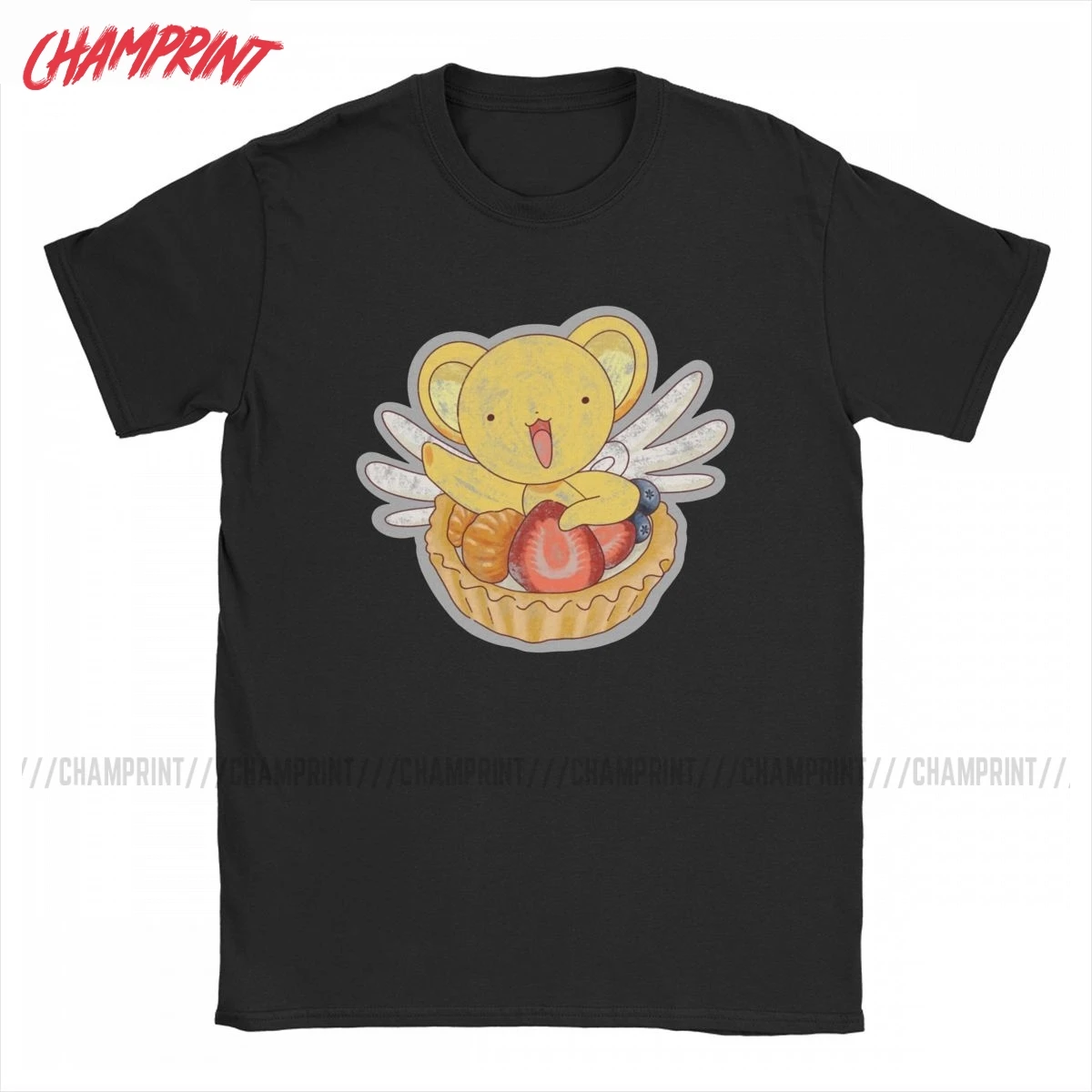 

Kero Cake Cardcaptor Sakura T Shirts for Men Pure Cotton T-Shirt Round Collar Card Captor Tee Shirt Short Sleeve Tops Party