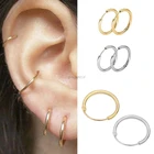 Серьги-кольца в минималистическом стиле для женщин и девушек, простые круглые украшения для ушей небольшого размера, бижутерия, 3 пары