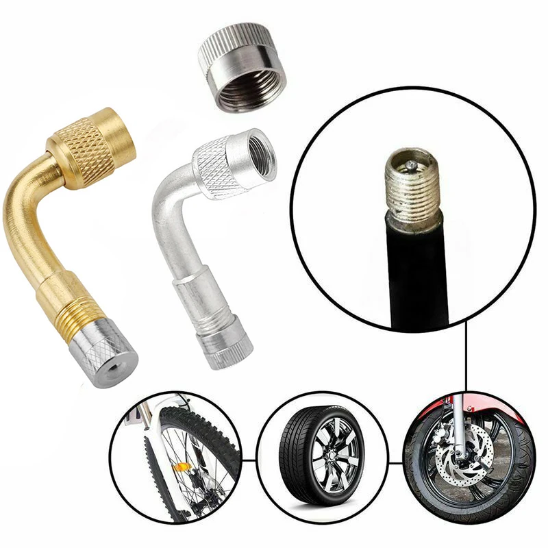 90 degree Brass Air Tyre Valve Extension Car Motorcycle Tire Adapter Wheel Stem Extender Accessories | Автомобили и мотоциклы