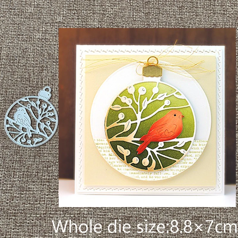 

Металлический трафарет XLDesign для рукоделия, пресс-формы, украшение в виде ветки, птицы, кольца, высечки для альбома, бумаги, тиснения