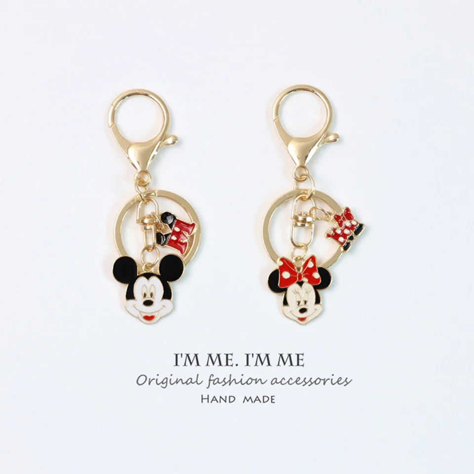 

Cute Cartoon Couples' Mouse Keychain Kids Bag Backpack Pendant Car Keys Holder Womens Keyring Decor for Airpods Birthday Gifts