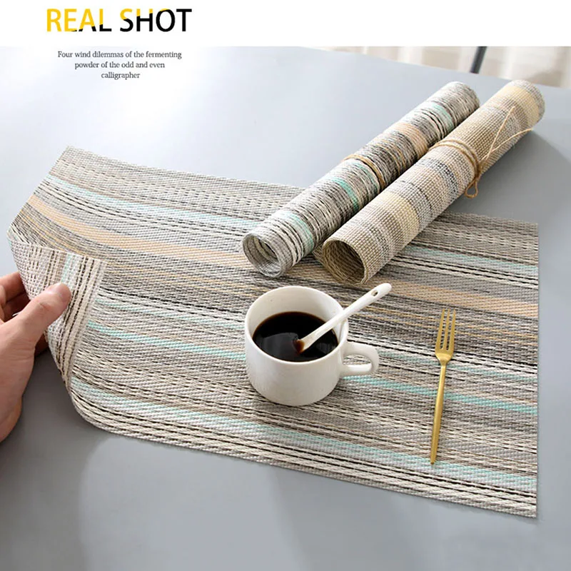 4/6 шт. ПВХ салфетки теплоизоляция обеденный Коврики на стол масл доказательство