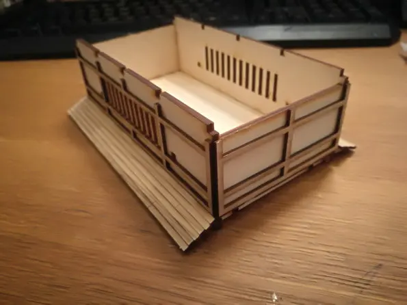 DIY кукольный домик миниатюрная деревянная сцена модель с 28 мм соотношение 1:56 для японских воюющих штатов Размер 26*12*16 см