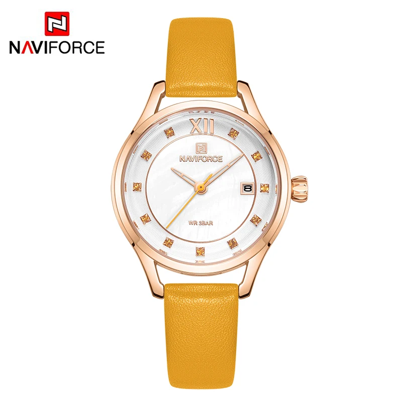 RGWY Новинка NAVIFORCE женские часы модные роскошные часы со стразами синие кварцевые часы водонепроницаемые повседневные часы женские наручные часы Relogio Femino - Цвет: RGWY