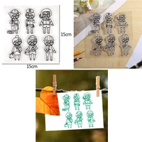 a girl in different business attire engineer transparent clear silicone stamps for diy scrapbooking album paper cards new crafts