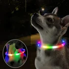 Светодиодный ошейник для собак, цветной светящийся ошейник, светящисветильник ошейник для прогулок с собакой, яркий мигающий ошейник с Usb-зарядкой, товары для собак