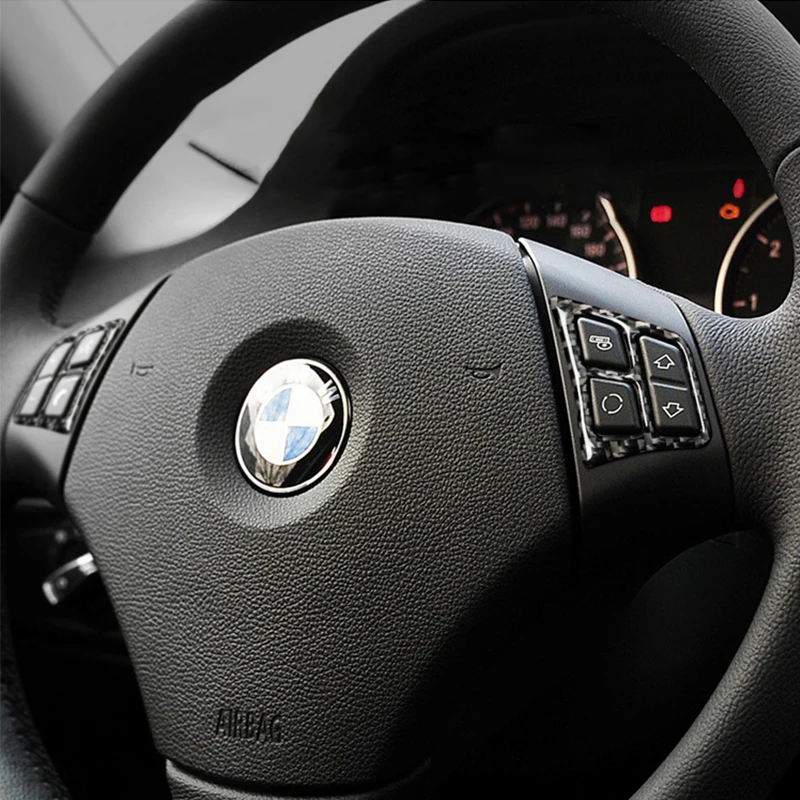 

Car Interior Accessories Carbon Fiber Steering wheel buttons stickers For BMW E90 3 Series 2005-2012 Car Styling