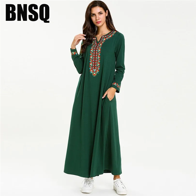 Абая мусульманское платье s Дубай marokkaanse кафтан исламское для женщин вышивка vestidos