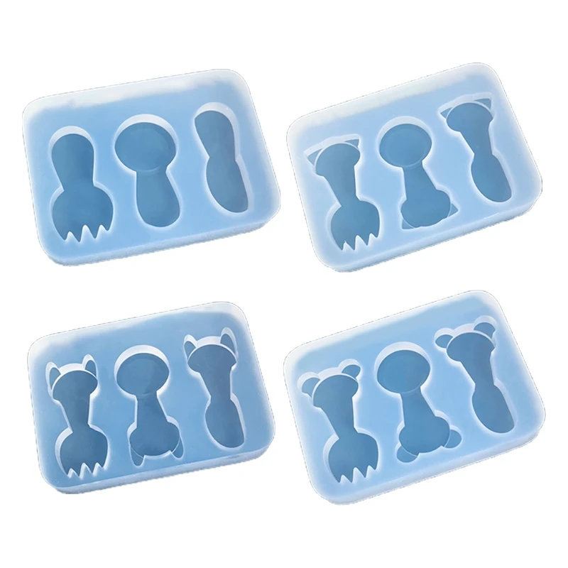 

Mini Spoons Forks Epoxy Resin Molds Handmade Cartoon Animal Tableware Utensils Silicone Mould DIY Crafts Jewelry Casting Tools