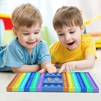 big fidget toy rainbow chess board push press bubble fidget sensory toys stress relief toy interactive party game sensory toy