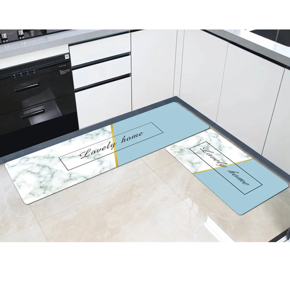 Кожаный ПВХ коврик для кухни в скандинавском стиле напольный маслостойкий