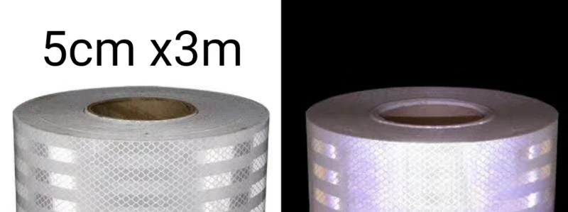 reflect light white 5 см* 47,5 м в ширину красный, белый, черный, желтый, саржа, сигнальная лента, светоотражающая пленка, безопасная поверхность разметки стен, клейкие полосы - Название цвета: reflect light white