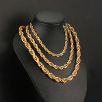 twist chain stainless steel long chain necklace for men women goldsilver color male necklace chain jewelry gift wholesale