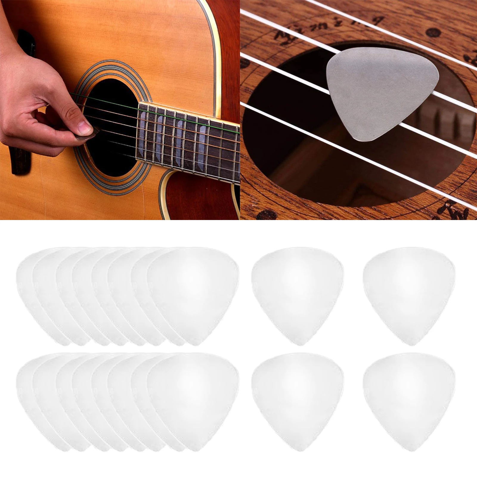 

Guitar Picks 0.3mm Stainless Steel Guitar Picks Bass Pick Plectrum No Patterns for Bass / Electric