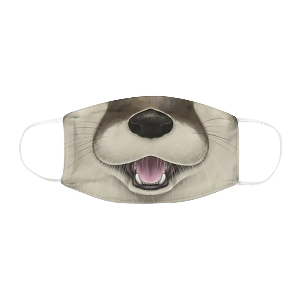 Унисекс взрослая маска с животным принтом забавная наружная для лица дышащая
