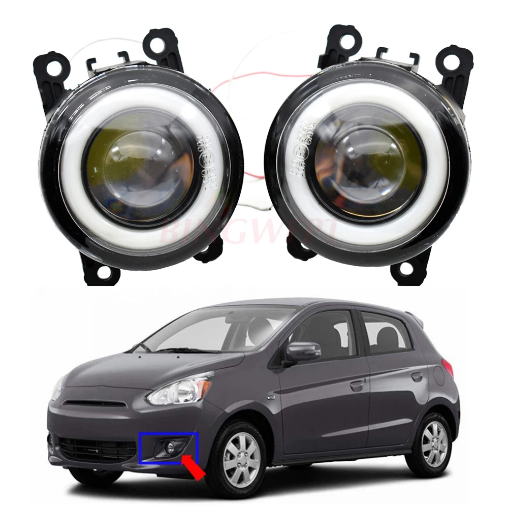 

2PCS Car LED Fog Light Angel Eye DRL Daytime Running Light H11 For Mitsubishi Mirage Space Star Hatchback A0_A 2012 2013 -2016