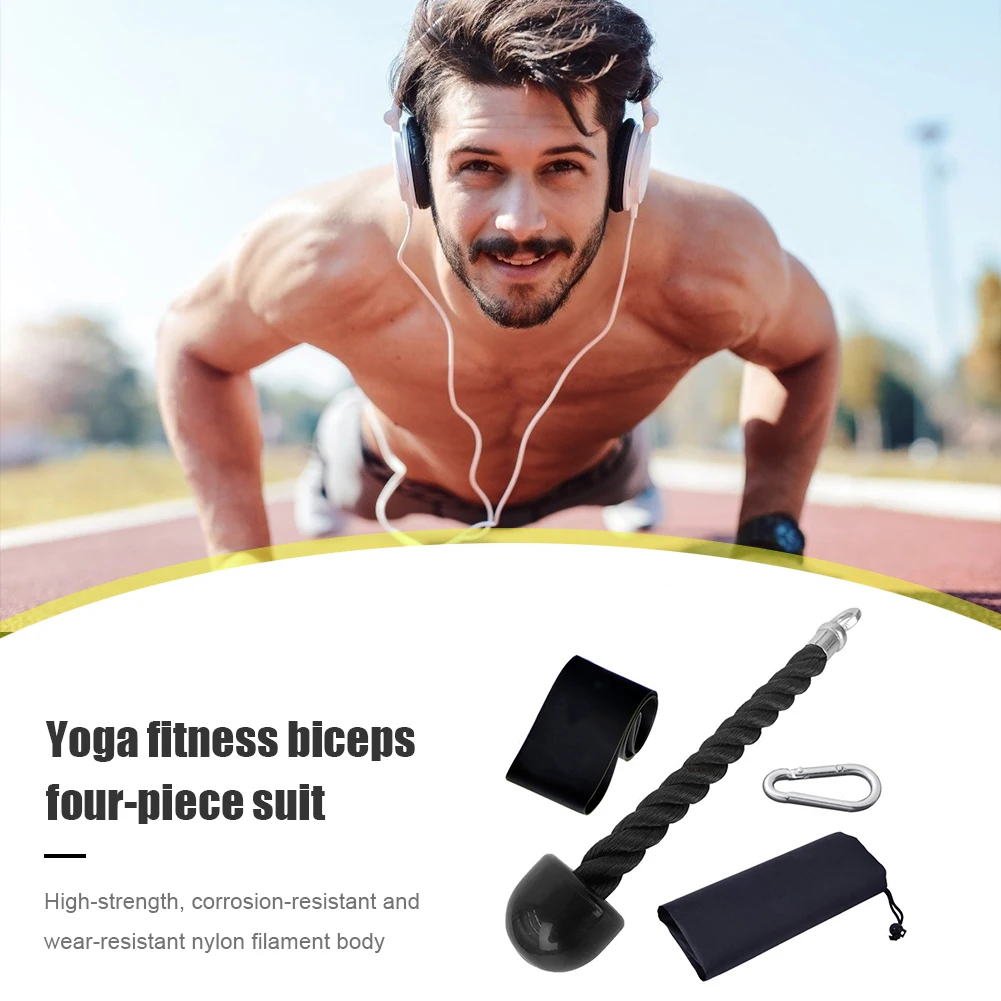 

Portable Resistance Band Tricep Bicep Pull Down Rope Cable Machine Attachment Fitness Bodybuilding Elastic Bands