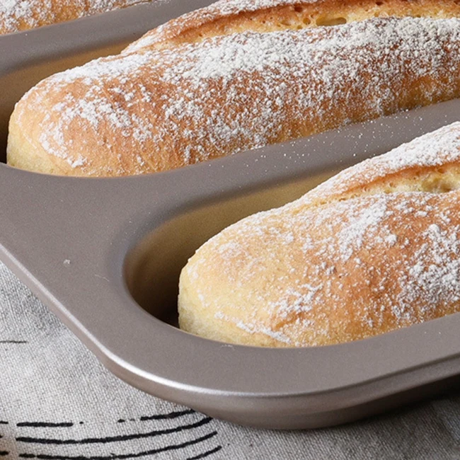 

Nonstick Perforated Baguette Pan for French Bread Baking 3 Holes Loaves Loaf Bake Mold Toast Cooking Bake Pan
