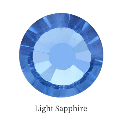 Light Sapphire Круглые Синие Кристаллы Стразы для ногтей алмазное стекло для рисования Flatback Стразы горячего крепления страз для DIY пошив одежды ногтей искусство - Цвет: Light Sapphire
