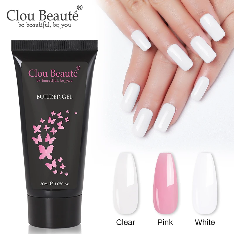 Гель лак Clou Beaute для наращивания ногтей УФ светодиодный Перманентный эмалевый