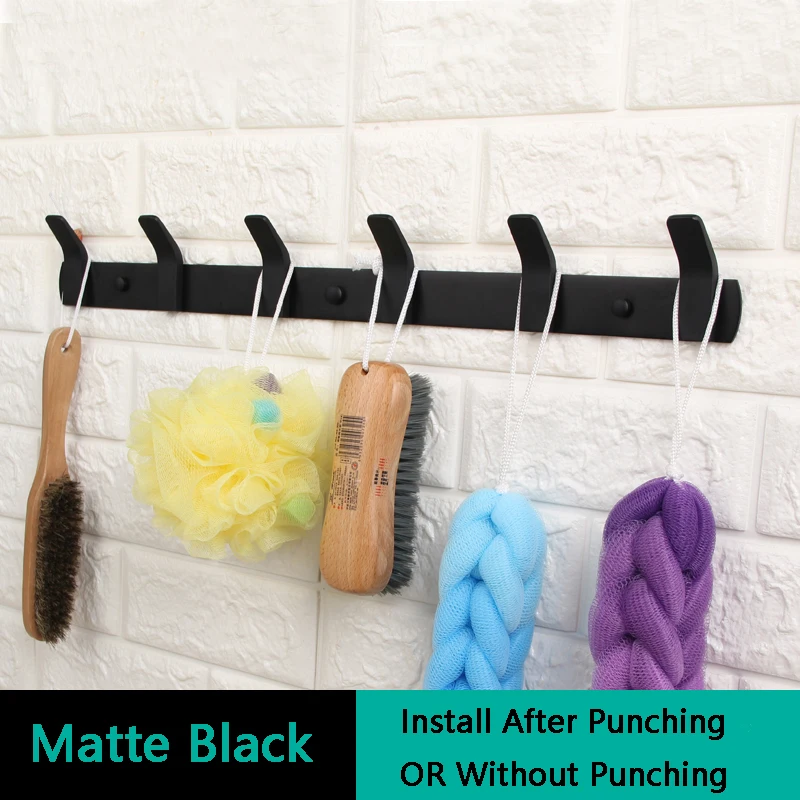 Аксессуары для ванной комнаты черное полотенце 23456 крючок твердая нержавеющая