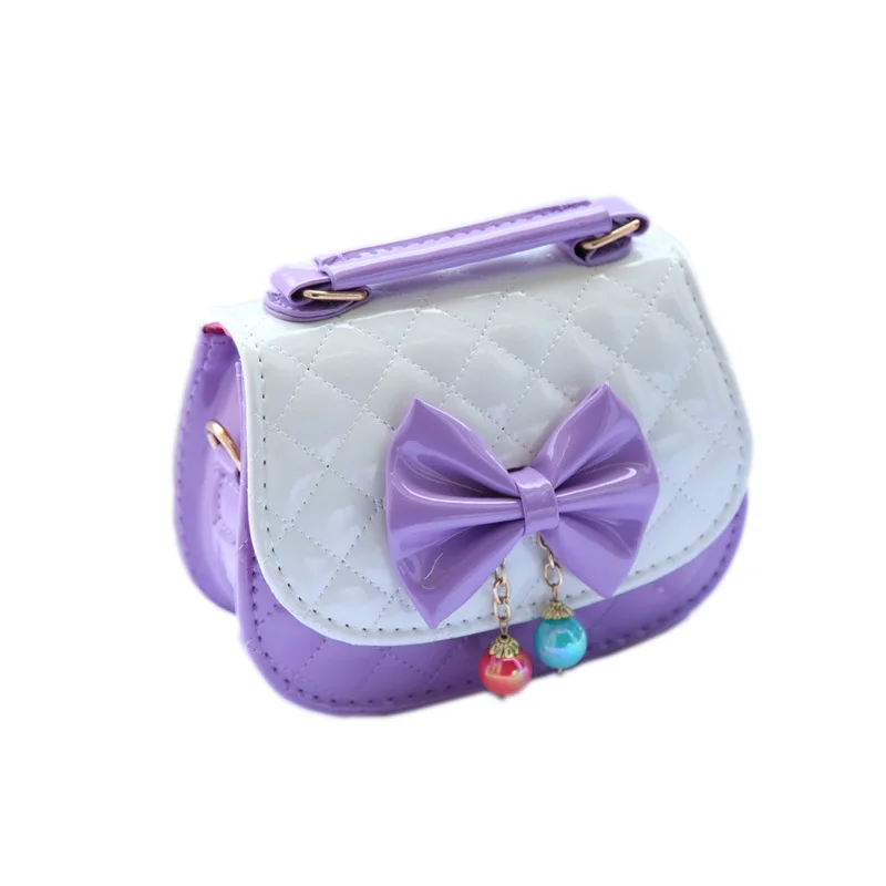 

Bags of Women 2021 New Women's Bag PU Leather Solid Color Children Bag Princess Messenger Bag Fashion Girl Bag Cute Bow Hand Bag