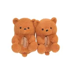 Шлепанцы женские плюшевые домашние, симпатичные меховые тапки, сланцы, смешной дизайн, подарок для женщин, зимние Тапочки