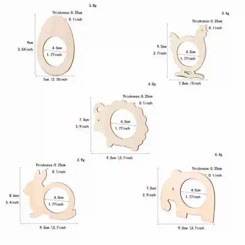 

Wooden Crafts Creative Easter Napkin Ring Tableware Home Ring Diy Party Decoration Towel Paper K1W6