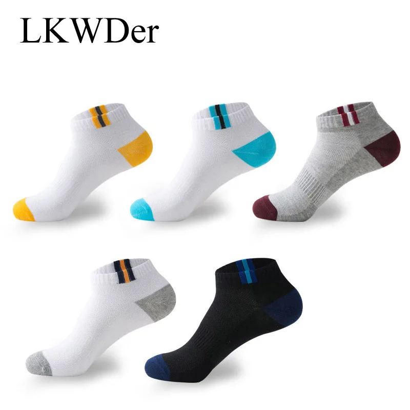 

5 Pairs Mens Autumn Summer Socks Classic Patchwork Mesh Breathable Cotton Men Short Sock High Quality Deodorant Male Socks Meias