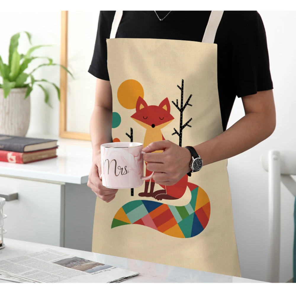 FYMX Kitchen Apron Cartoon Characters And Animals Play Games Parent-child Party Cooking Baking Supplies | Дом и сад