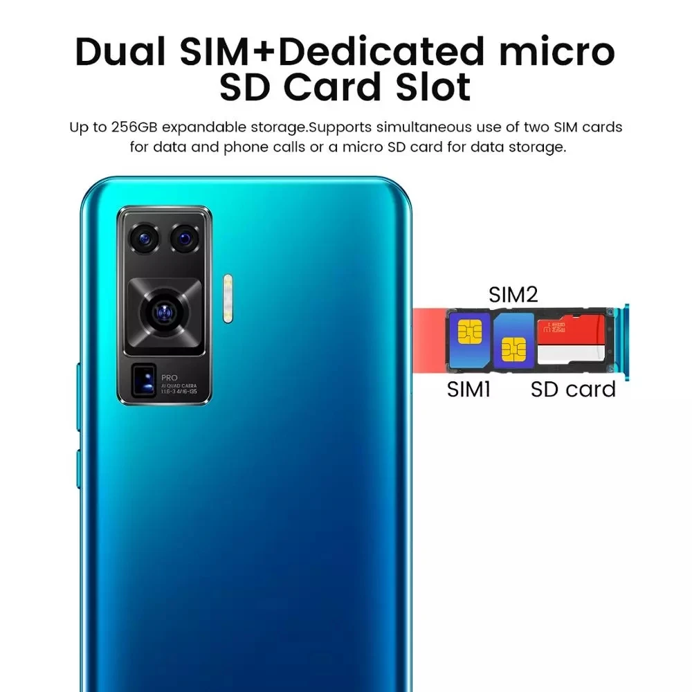 

Newest X60 Pro 7.2inch MTK6799 10-Core Android Smartphones 12GB 512GB 4G 5G Cellphones 6800mAh Large Capacity Mobile Phone