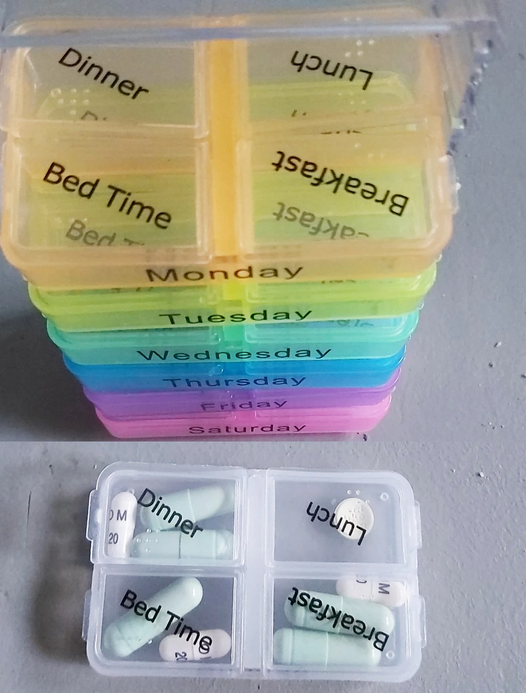 

Colorful Medicine Storage Box 28 Grids Weekly Pill 7 Day Tablet Sorter Container Case Organizer Pill Organizer Boxes