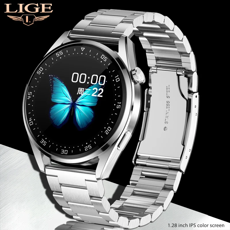 

2021 LIGE Fashion Ladies Smart Watch Women Full Touch Sports Fitness Tracker Smartwatch Men Bluetooth Call For Android IOS Clock