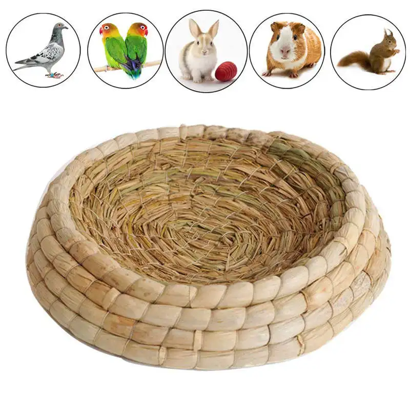 

Handwoven Birds Nest Corn Leaves And Straw Incubation Bed Courtship Breeding House For Pigeon/Dwarf Rabbit/Bunny/ Dove/Hamster/